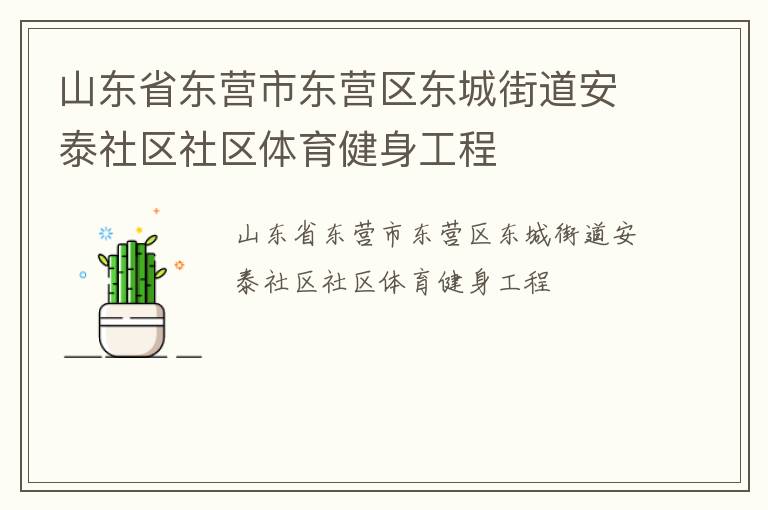山東省東營市東營區(qū)東城街道安泰社區(qū)社區(qū)體育健身工程