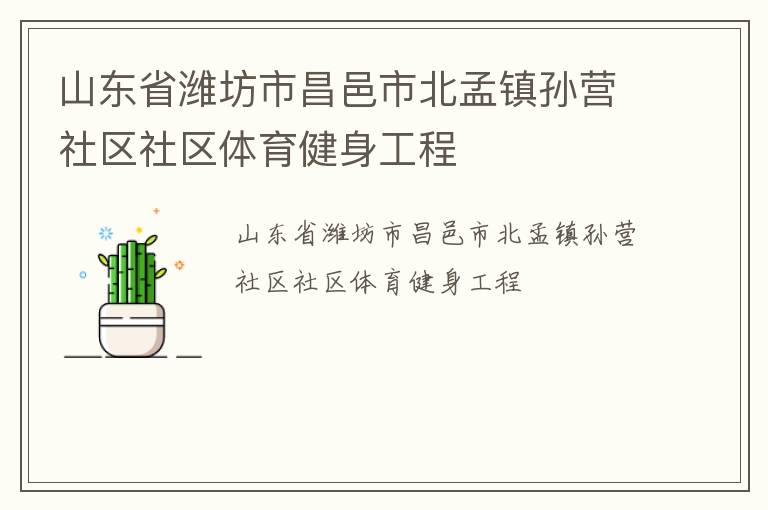 山東省濰坊市昌邑市北孟鎮(zhèn)孫營社區(qū)社區(qū)體育健身工程