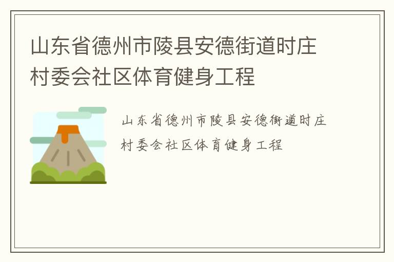 山東省德州市陵縣安德街道時(shí)莊村委會(huì)社區(qū)體育健身工程