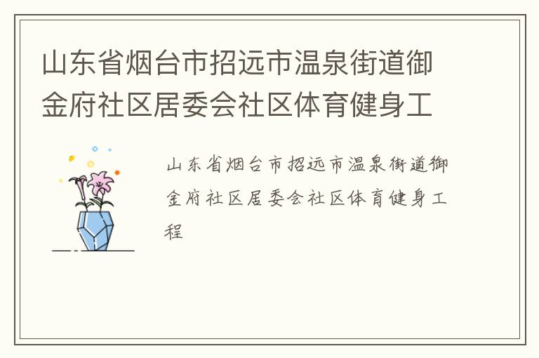 山東省煙臺(tái)市招遠(yuǎn)市溫泉街道御金府社區(qū)居委會(huì)社區(qū)體育健身工程