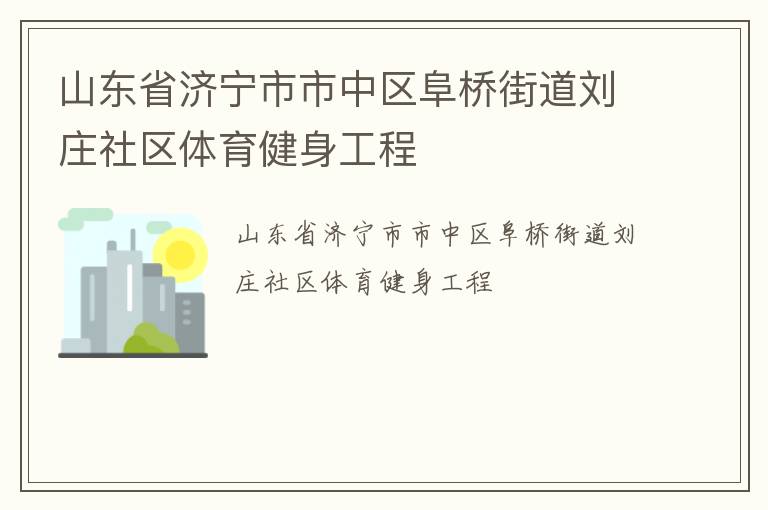 山東省濟寧市市中區(qū)阜橋街道劉莊社區(qū)體育健身工程
