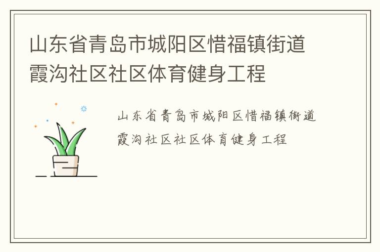 山東省青島市城陽(yáng)區(qū)惜福鎮(zhèn)街道霞溝社區(qū)社區(qū)體育健身工程