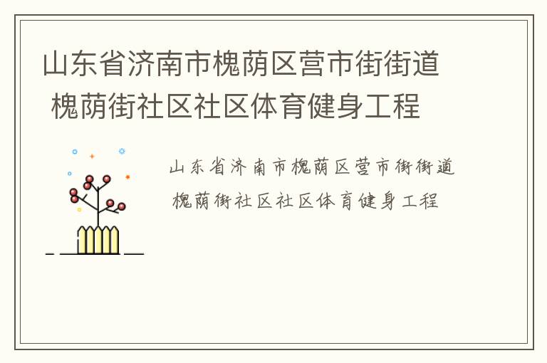 山東省濟(jì)南市槐蔭區(qū)營(yíng)市街街道 槐蔭街社區(qū)社區(qū)體育健身工程
