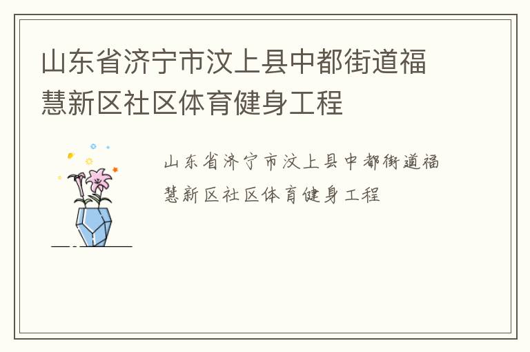 山東省濟寧市汶上縣中都街道?；坌聟^(qū)社區(qū)體育健身工程