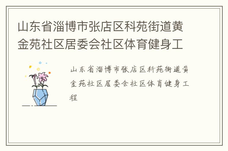 山東省淄博市張店區(qū)科苑街道黃金苑社區(qū)居委會(huì)社區(qū)體育健身工程