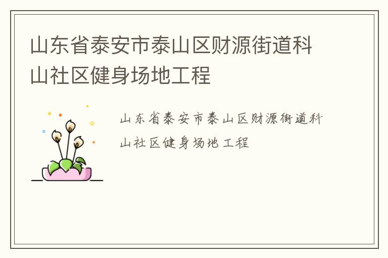 山東省泰安市泰山區(qū)財(cái)源街道科山社區(qū)健身場地工程