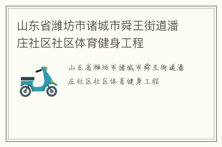 山東省濰坊市諸城市舜王街道潘莊社區(qū)社區(qū)體育健身工程