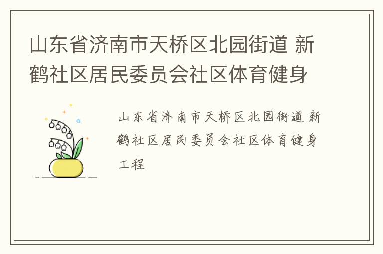 山東省濟南市天橋區(qū)北園街道 新鶴社區(qū)居民委員會社區(qū)體育健身工程