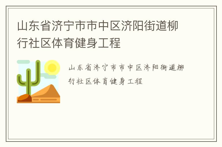 山東省濟(jì)寧市市中區(qū)濟(jì)陽街道柳行社區(qū)體育健身工程