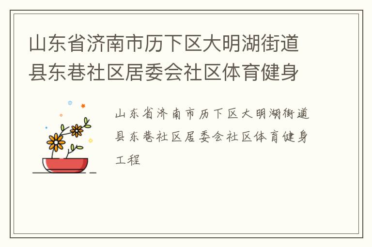 山東省濟南市歷下區(qū)大明湖街道縣東巷社區(qū)居委會社區(qū)體育健身工程