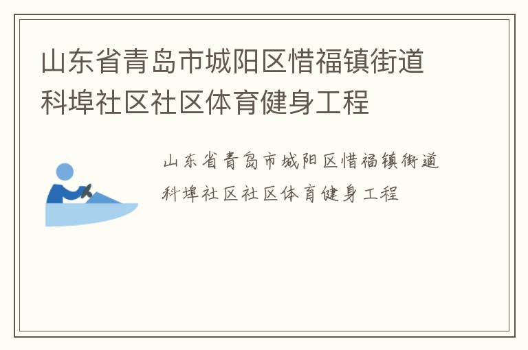 山東省青島市城陽區(qū)惜福鎮(zhèn)街道科埠社區(qū)社區(qū)體育健身工程