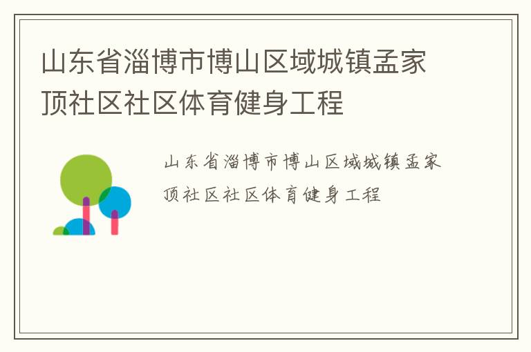 山東省淄博市博山區(qū)域城鎮(zhèn)孟家頂社區(qū)社區(qū)體育健身工程