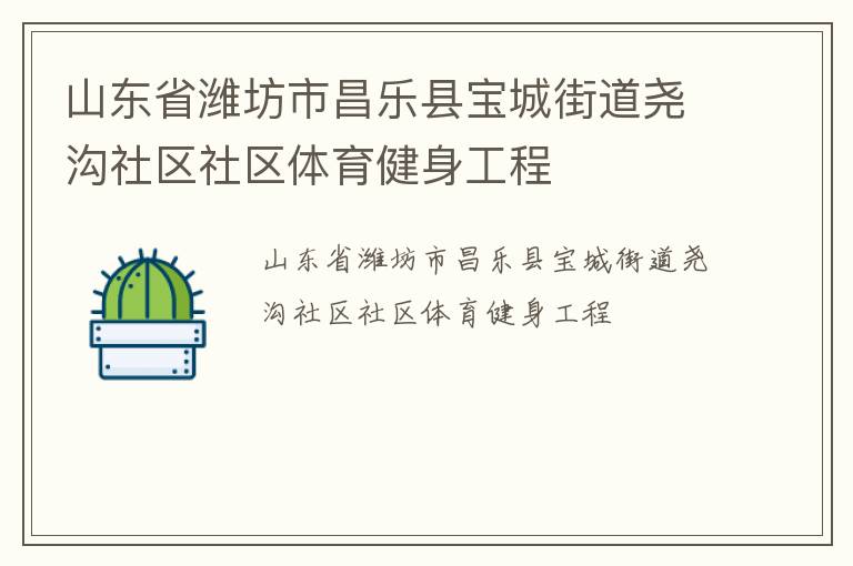 山東省濰坊市昌樂縣寶城街道堯溝社區(qū)社區(qū)體育健身工程