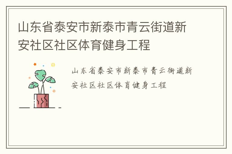山東省泰安市新泰市青云街道新安社區(qū)社區(qū)體育健身工程