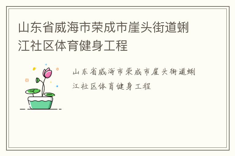 山東省威海市榮成市崖頭街道蜊江社區(qū)體育健身工程
