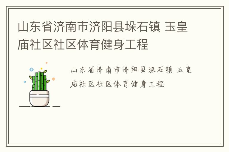 山東省濟南市濟陽縣垛石鎮(zhèn) 玉皇廟社區(qū)社區(qū)體育健身工程