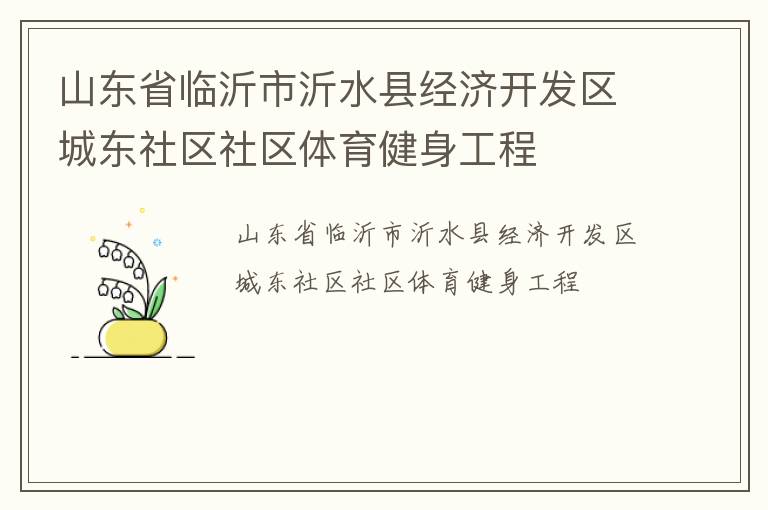 山東省臨沂市沂水縣經(jīng)濟(jì)開(kāi)發(fā)區(qū)城東社區(qū)社區(qū)體育健身工程