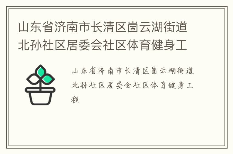 山東省濟(jì)南市長清區(qū)崮云湖街道北孫社區(qū)居委會社區(qū)體育健身工程