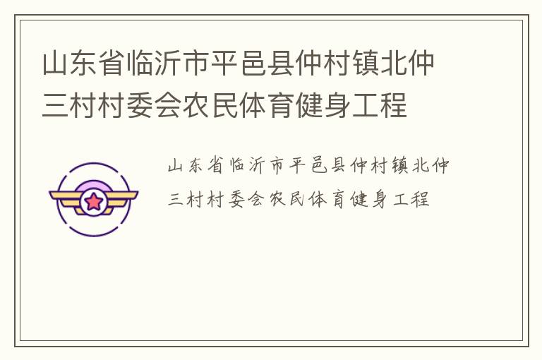 山東省臨沂市平邑縣仲村鎮(zhèn)北仲三村村委會農(nóng)民體育健身工程