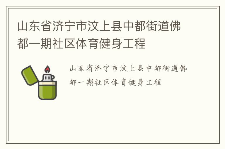 山東省濟(jì)寧市汶上縣中都街道佛都一期社區(qū)體育健身工程