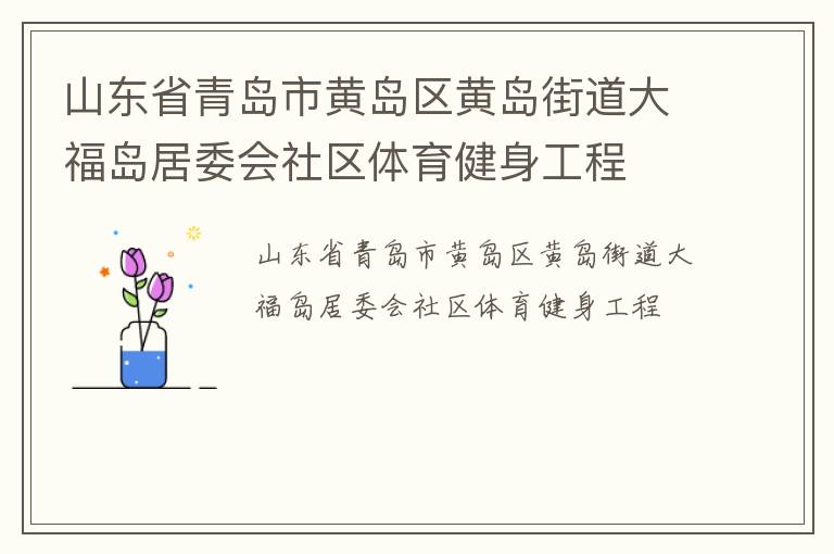 山東省青島市黃島區(qū)黃島街道大福島居委會社區(qū)體育健身工程