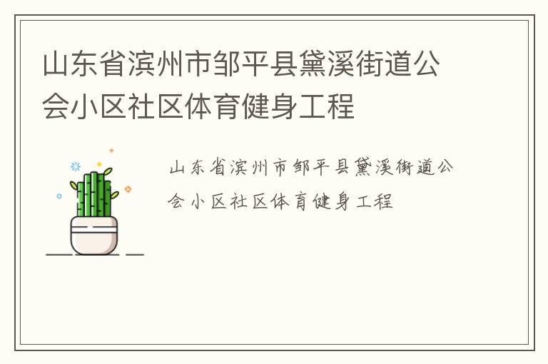 山東省濱州市鄒平縣黛溪街道公會(huì)小區(qū)社區(qū)體育健身工程