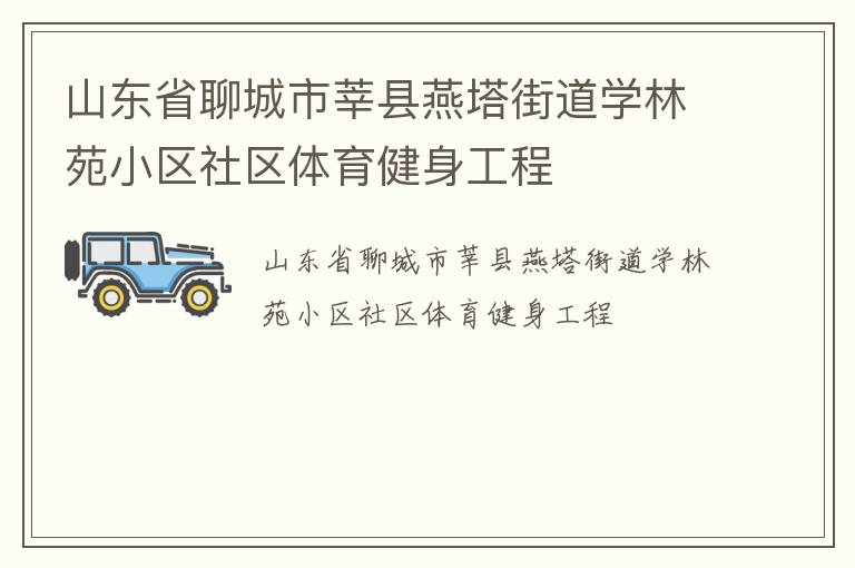 山東省聊城市莘縣燕塔街道學林苑小區(qū)社區(qū)體育健身工程