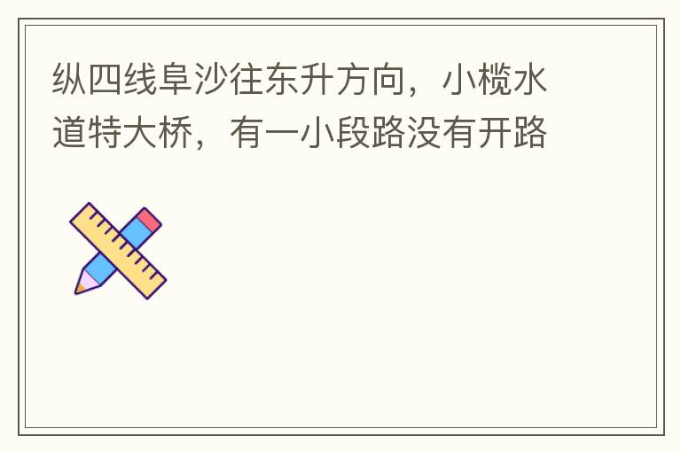 縱四線阜沙往東升方向，小欖水道特大橋，有一小段路沒有開路燈，阜沙往東升上橋的一小段路，沒有開，其他都開了，為什么這一段路不開，經(jīng)過的時(shí)候感覺很奇怪。