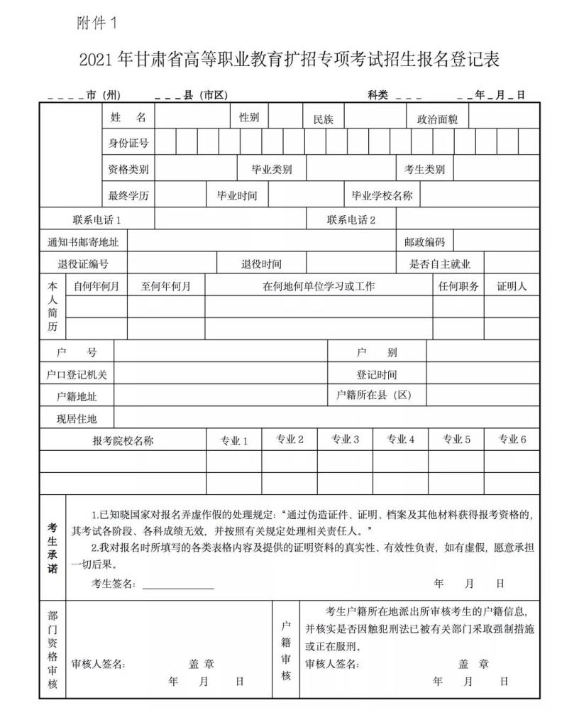 2021年甘肅省高等職業(yè)教育擴(kuò)招專(zhuān)項(xiàng)考試網(wǎng)上報(bào)名時(shí)間確定