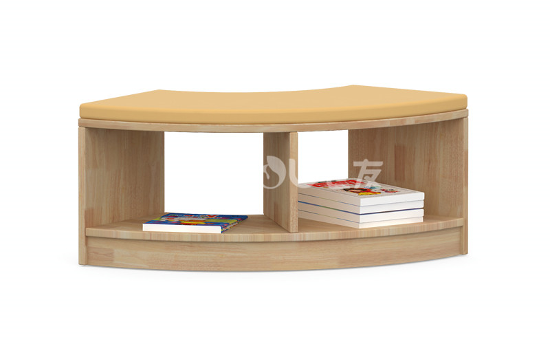 幼兒園實(shí)木家具環(huán)保水性漆寶寶多功能學(xué)習(xí)互動弧形書架.jpg
